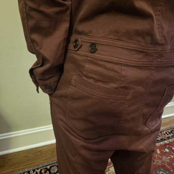BR/HTG-SF-78 Banana Republic Reissue M Chocolate Rust Utility Jumpsuit Gorpcore - Picture 7 of 16